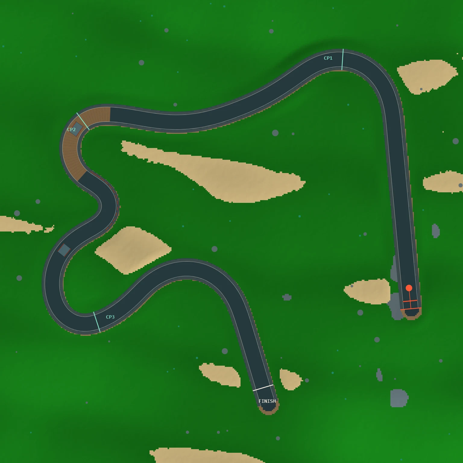 Overhead map of the Jul 23, 2026 track