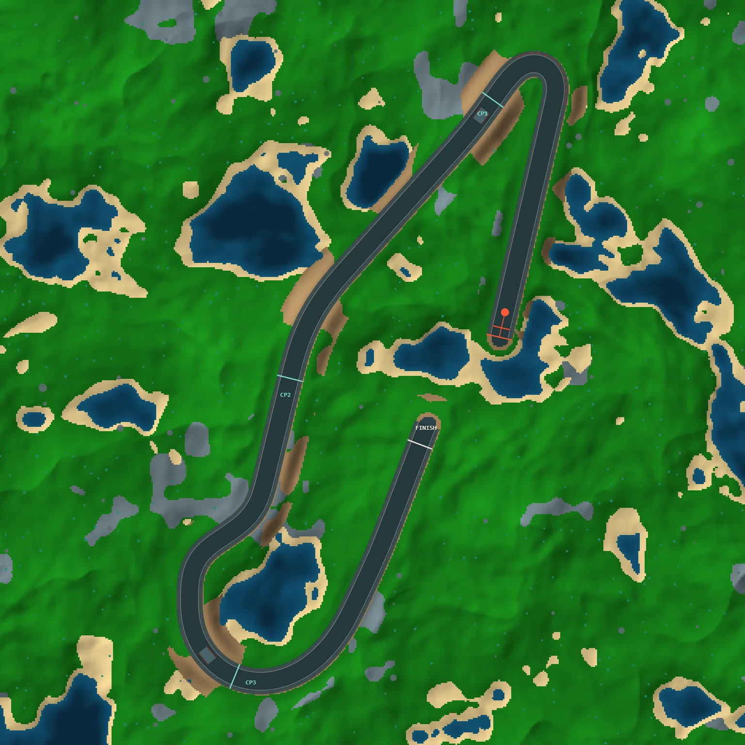 Overhead map of the Jul 29, 2026 track