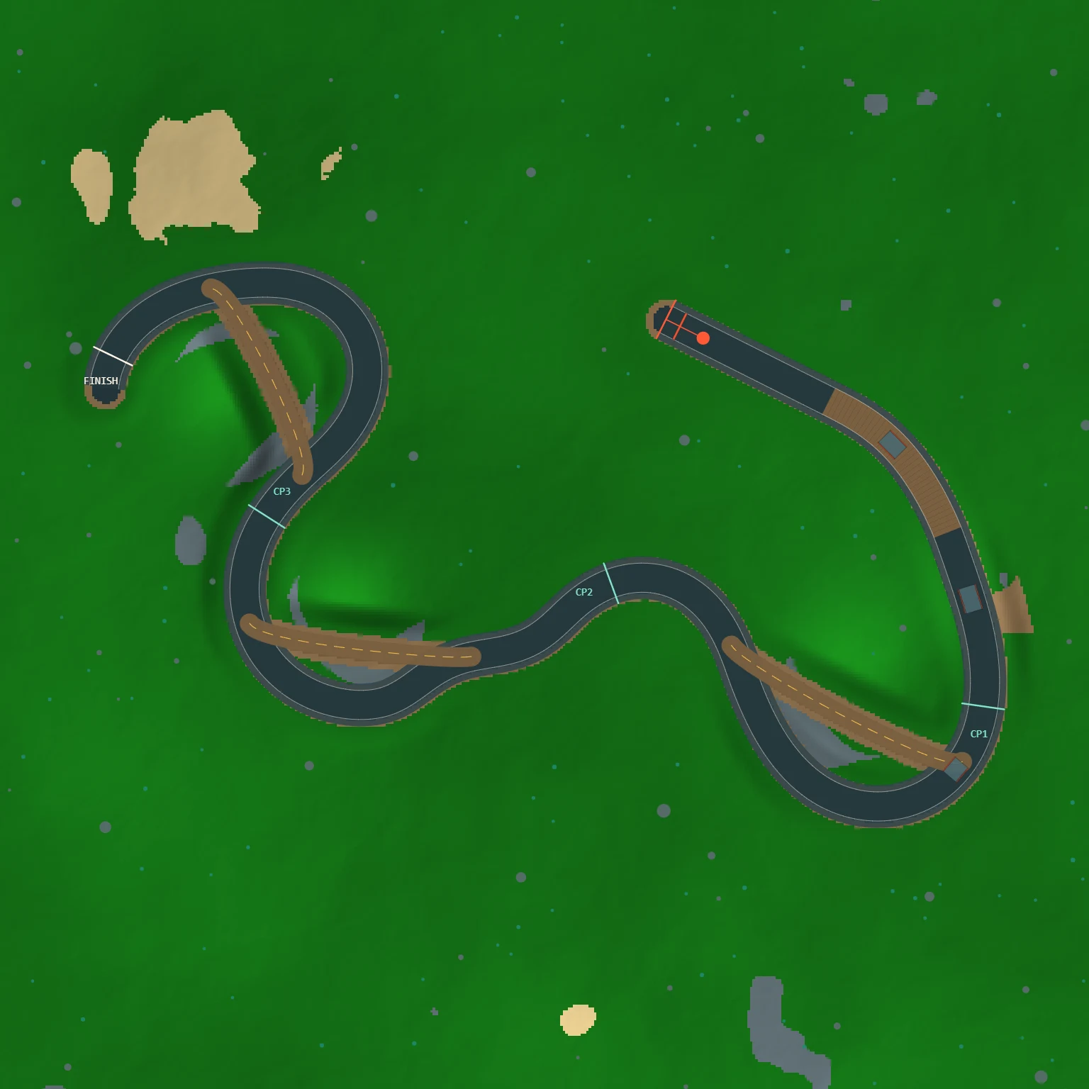 Overhead map of the Jul 8, 2026 track