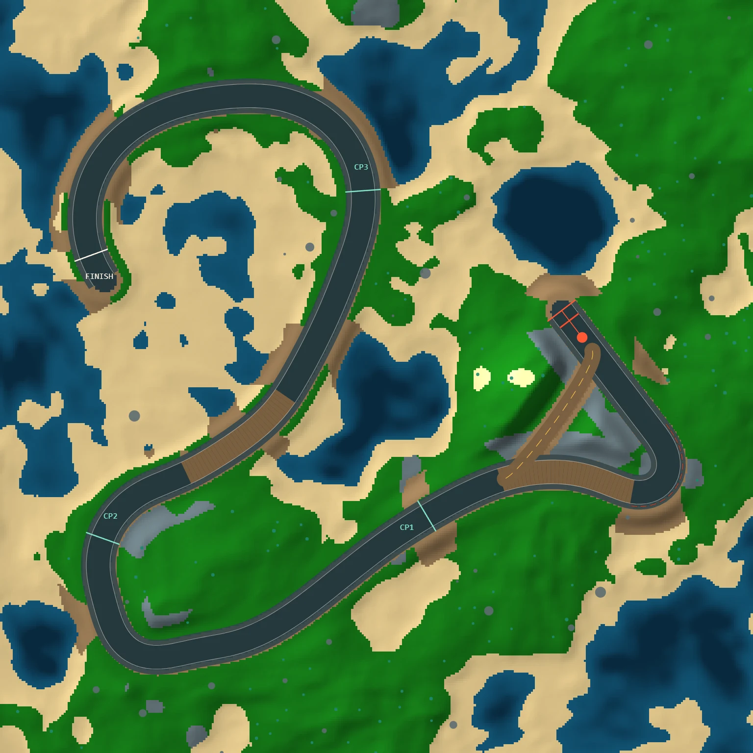 Overhead map of the Jul 22, 2026 track