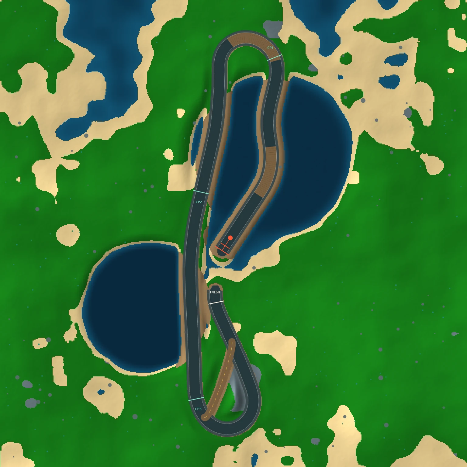 Overhead map of the Jul 18, 2026 track