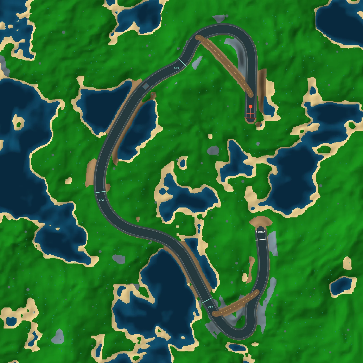 Overhead map of the Aug 16, 2026 track
