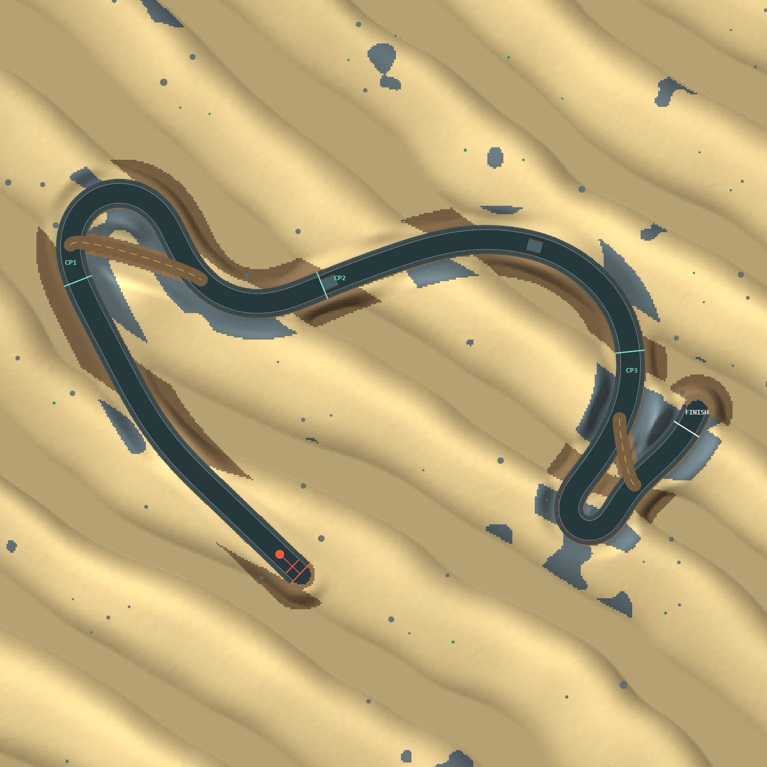 Overhead map of the Jul 11, 2026 track