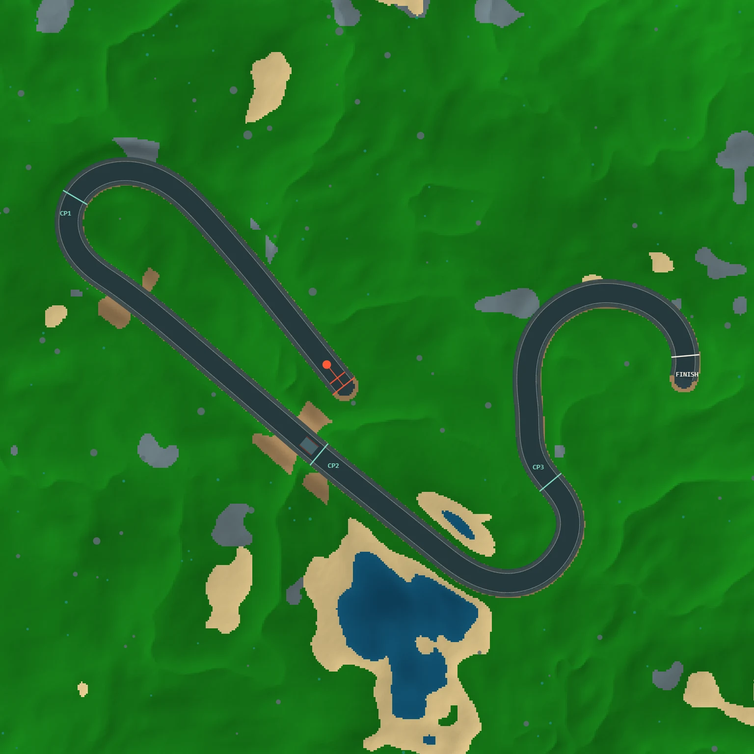 Overhead map of the Aug 4, 2026 track