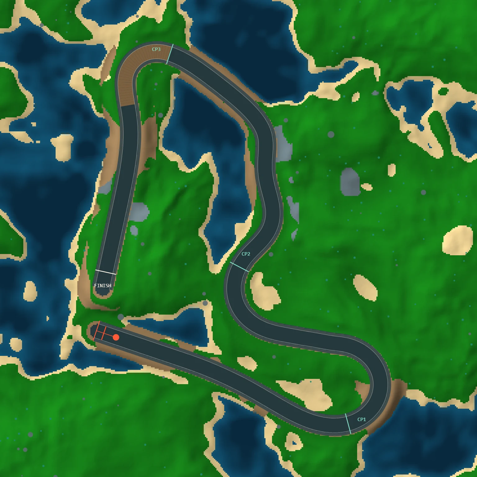 Overhead map of the Jul 21, 2026 track