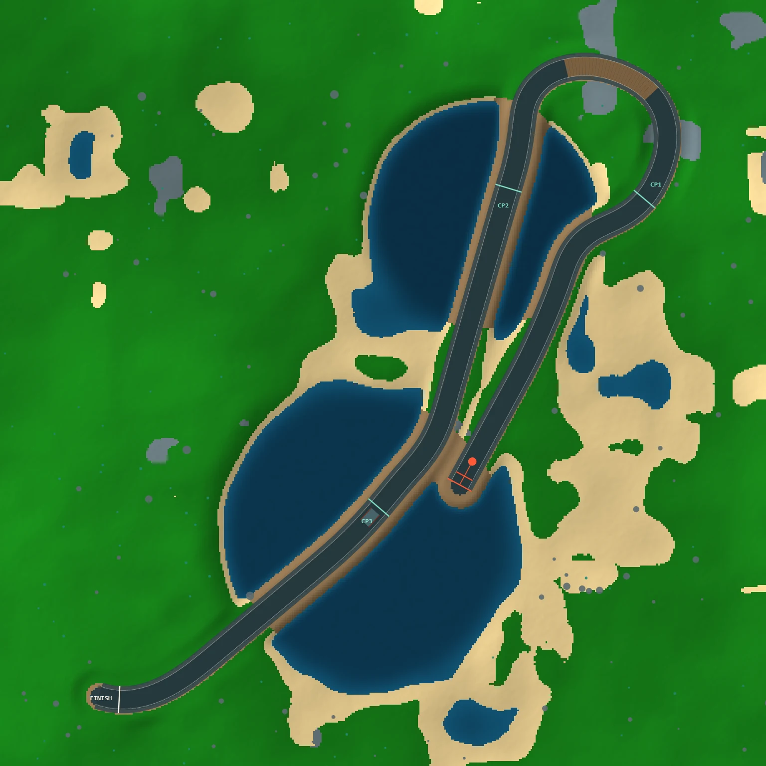 Overhead map of the Aug 22, 2026 track