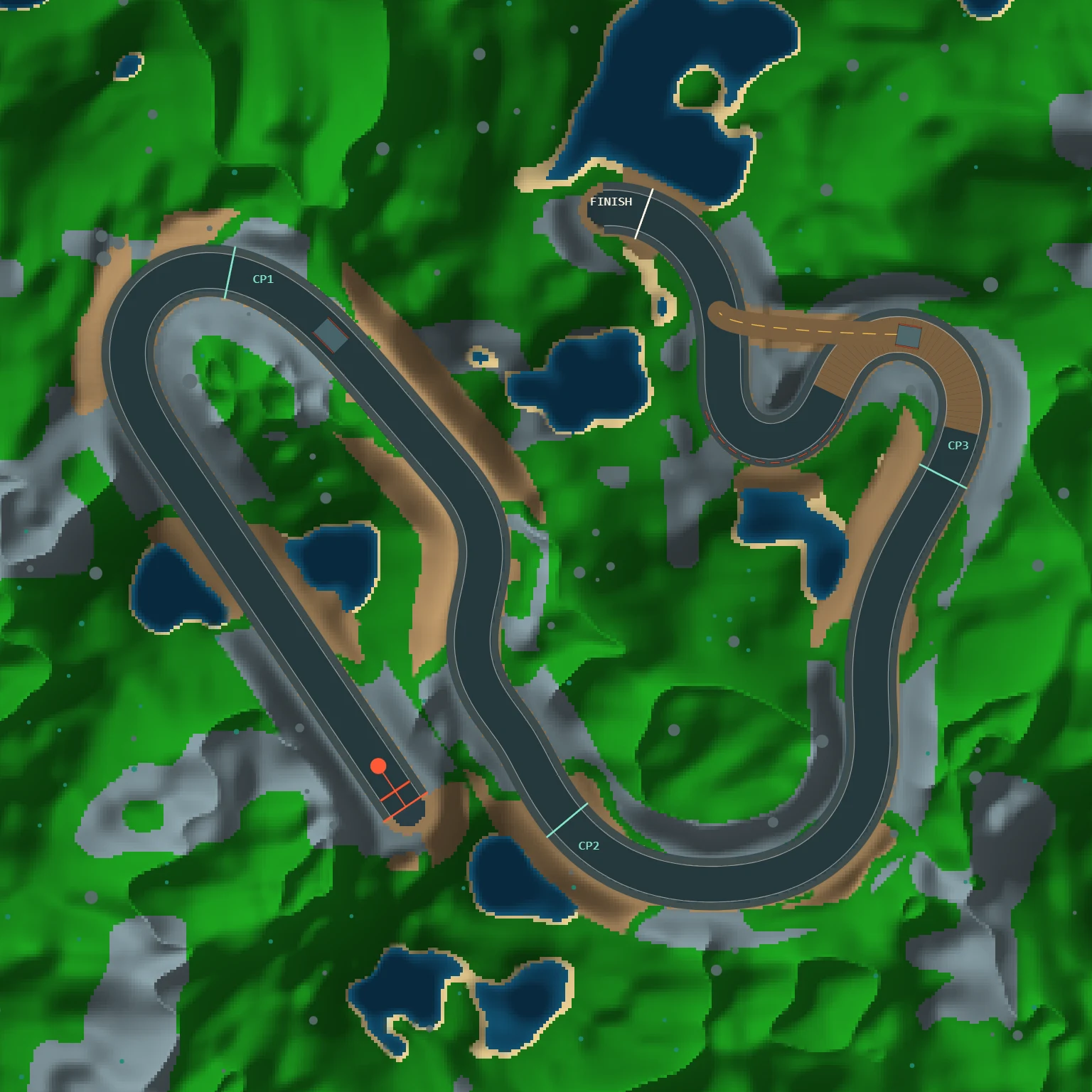 Overhead map of the Aug 5, 2026 track