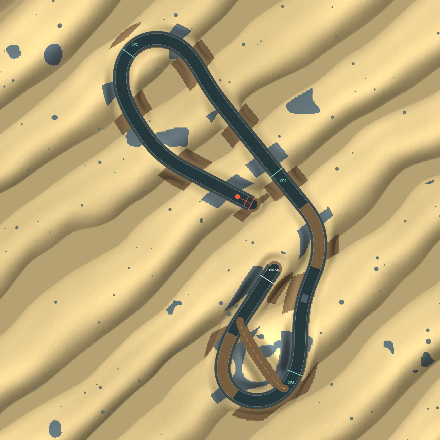 Overhead map of the Jul 27, 2026 track