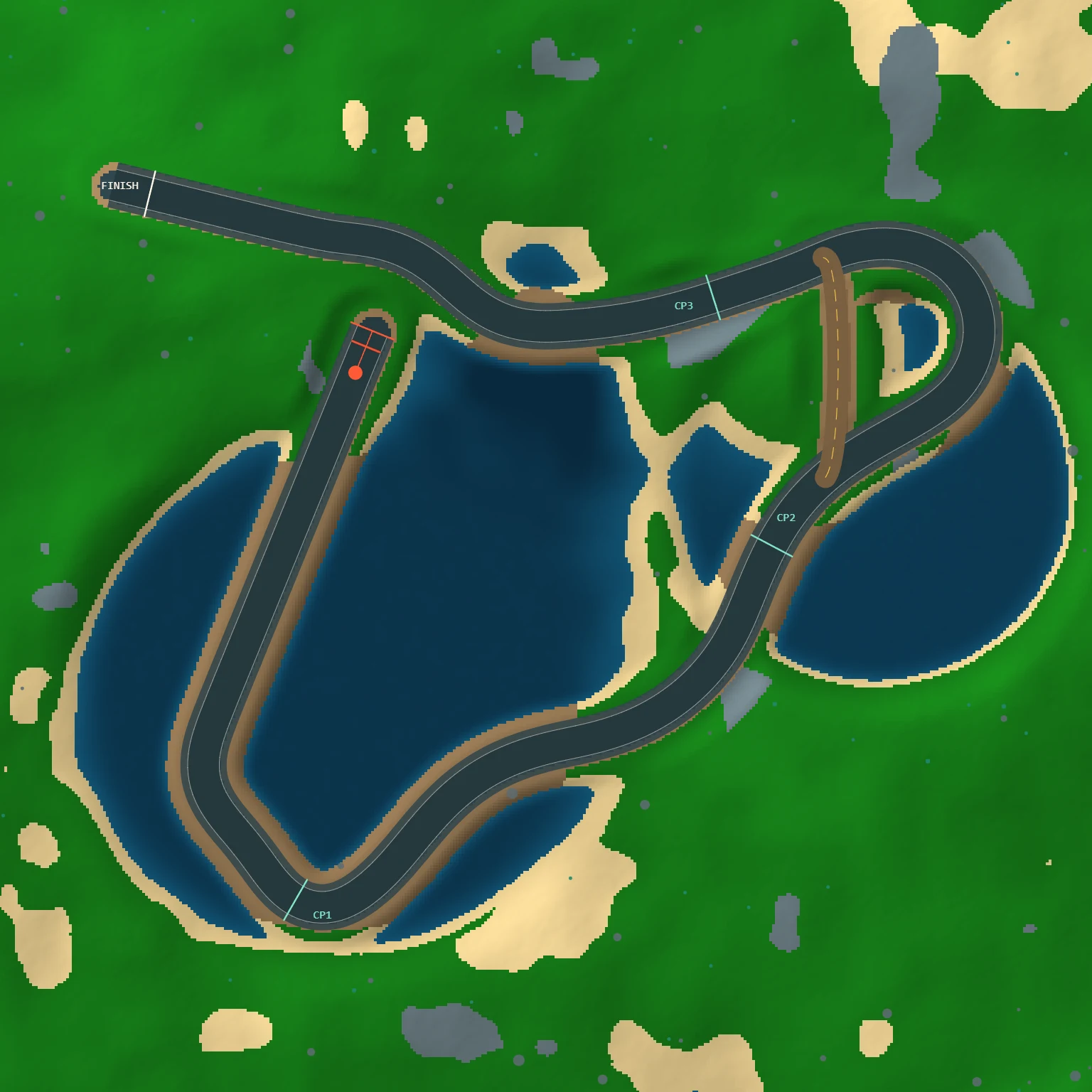 Overhead map of the Jul 25, 2026 track